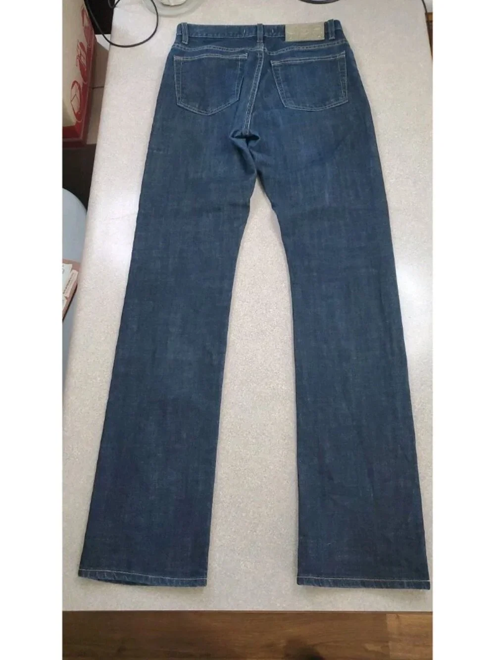 John Varvatos Bowery Jeans Men 28x33 Blue Slim Straight Button Fly Dark Wash USA